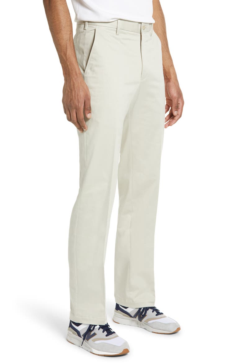 Stretch Cotton Flat Front Pants, Alternate, color, STONE