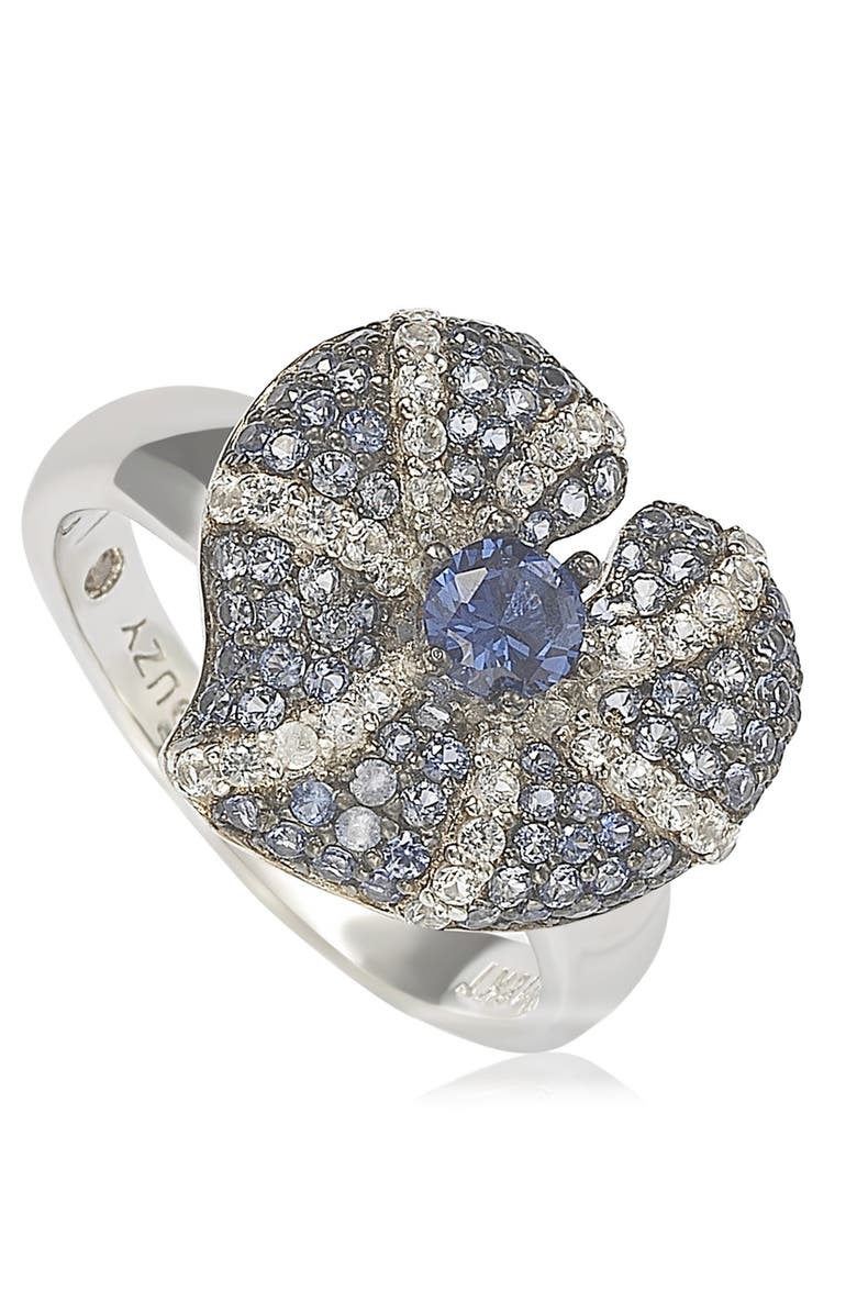 SUZY LEVIAN Sterling Silver Sapphire & Diamond Accent Whimsical Heart Ring, Main, color, Blue
