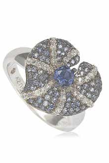 SUZY LEVIAN Sterling Silver Sapphire & Diamond Accent Whimsical Heart Ring
