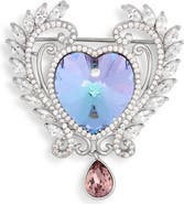 EYE CANDY LOS ANGELES Audrey Cubic Zirconia Laurel Heart Brooch