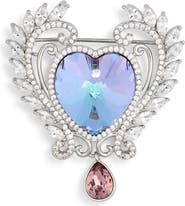 EYE CANDY LOS ANGELES Audrey Cubic Zirconia Laurel Heart Brooch