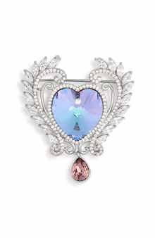 Audrey Cubic Zirconia Laurel Heart Brooch