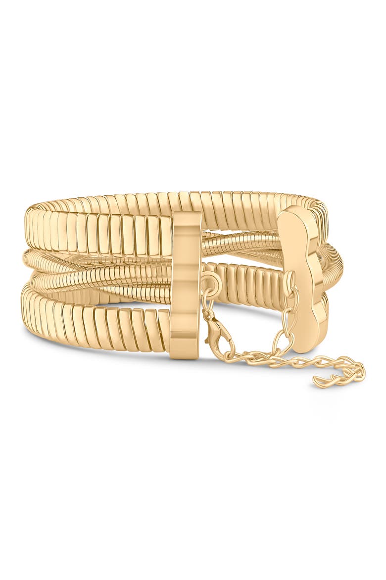 Flexible Layered Cuff Bracelet (Nordstrom Exclusive), Alternate, color, GOLD