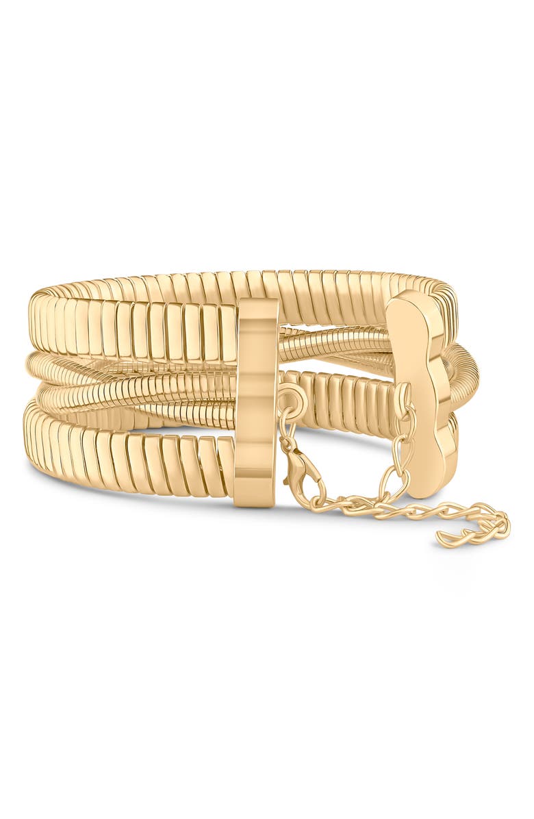 JARDIN Flexible Layered Cuff Bracelet, Alternate, color, Gold