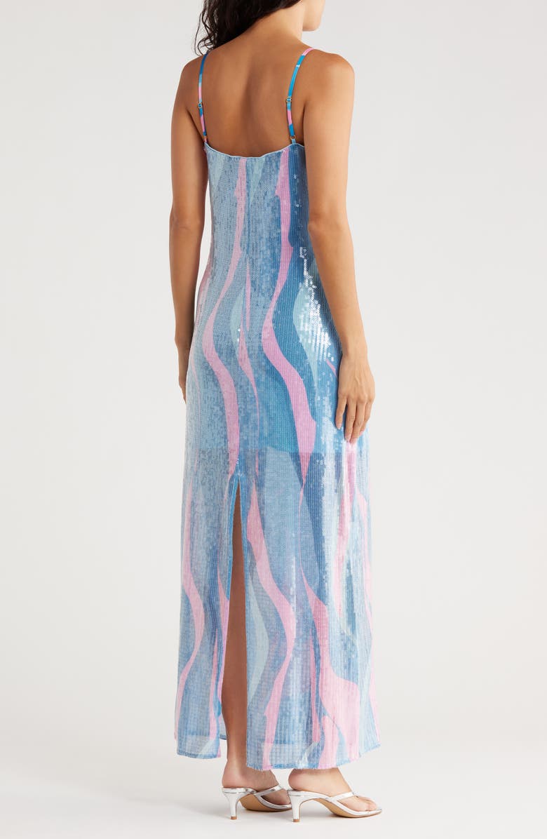 Hutch Lya Sequin Maxi Dress, Alternate, color, Blue/ Pink Psychedelic Swirl