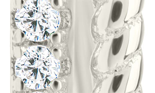 Sterling Forever Cori Cubic Zirconia Rectangular Huggie Hoop Earrings In Silver