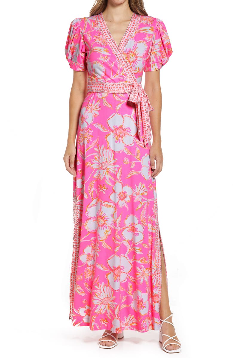 Lilly Pulitzer<sup>®</sup> Sailynn Floral Wrap Dress, Main, color,