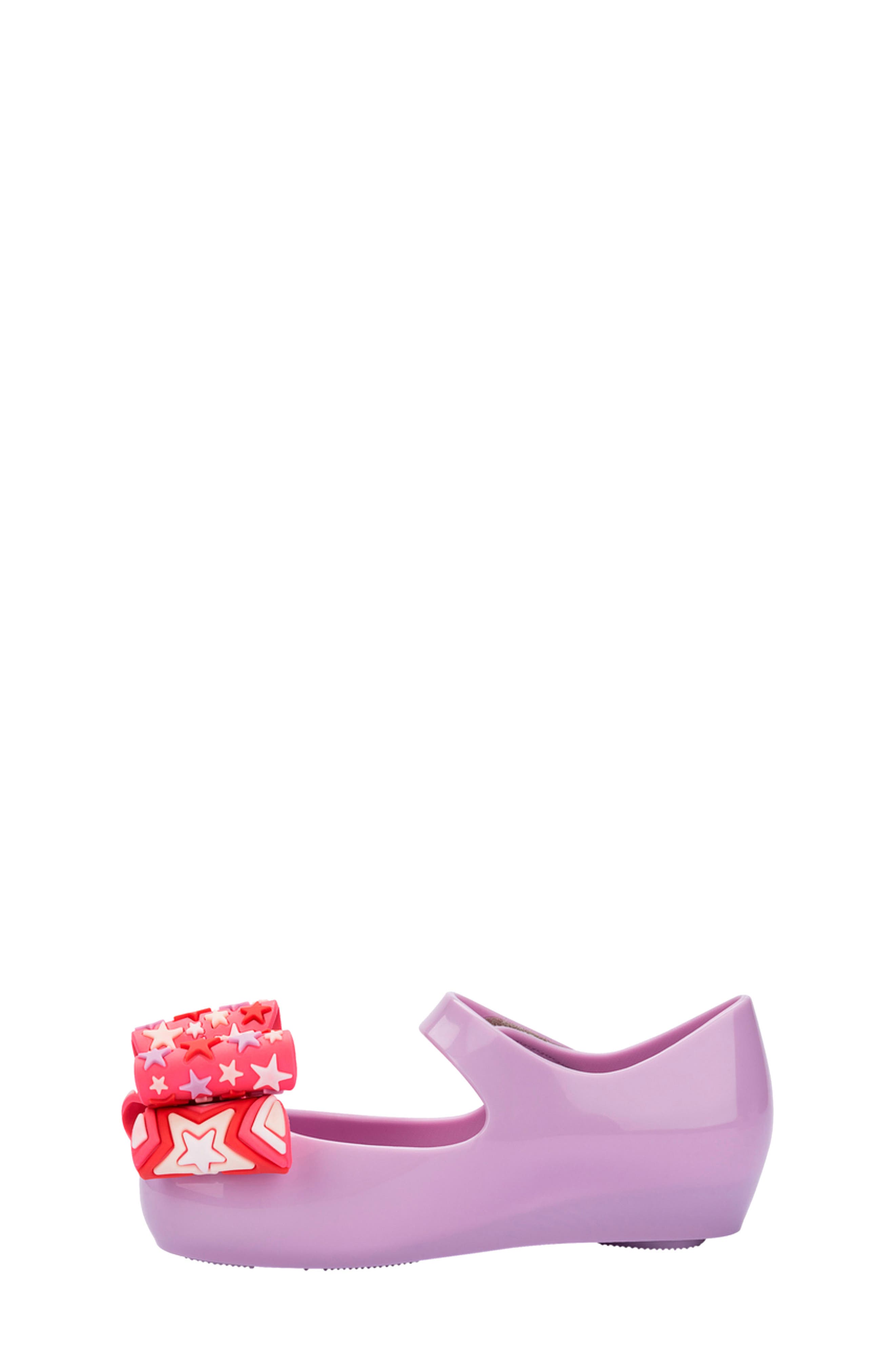 Mini Melissa Kids' Ultragirl Wonderland Mary Jane Flat, Alternate, color, Lilac/ Pink