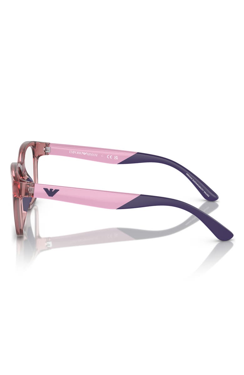 Emporio Armani 49mm Pillow Optical Glasses, Alternate, color, Shiny Lillac / Demo Lens