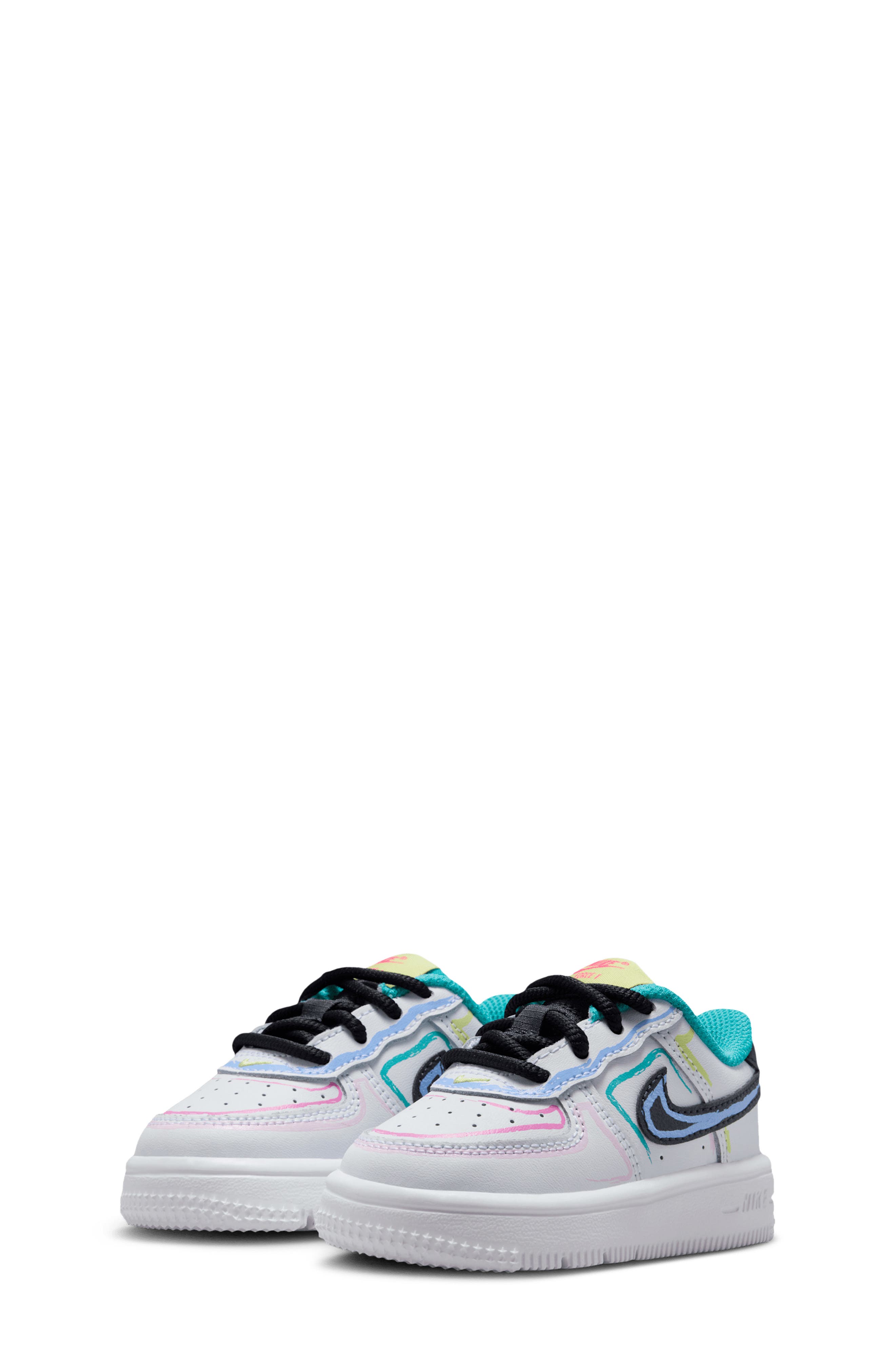 Nike Kids' Force 1 Basketball Sneaker, Alternate, color, White/ Pink/ Dusty Cactus