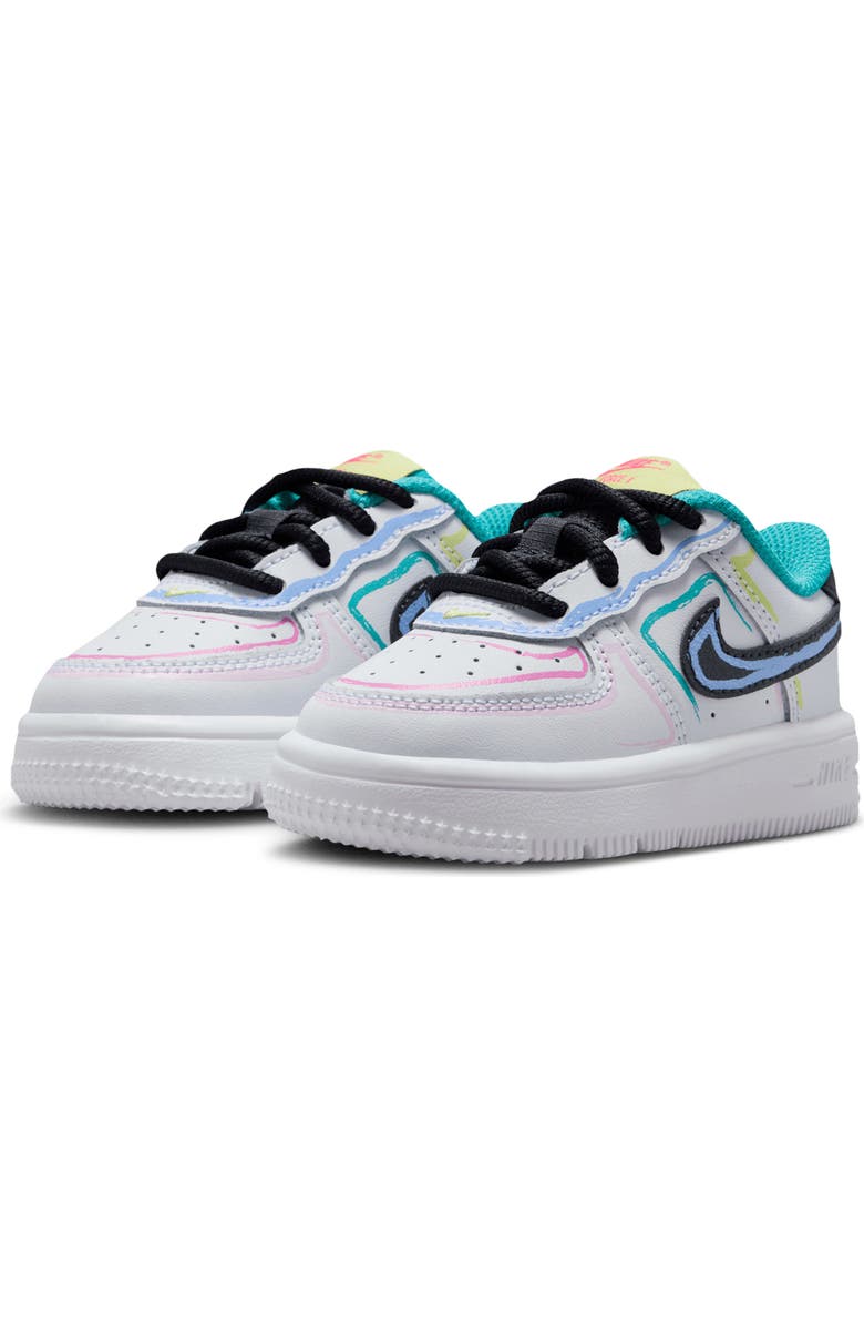 Nike Kids' Force 1 Basketball Sneaker, Alternate, color, White/ Pink/ Dusty Cactus