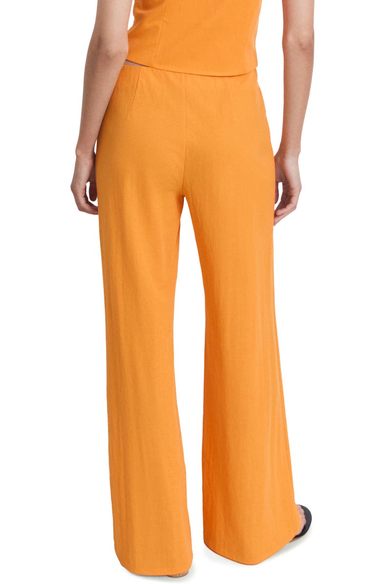 MANGO Flowy Straight Leg Pants, Alternate, color, Orange