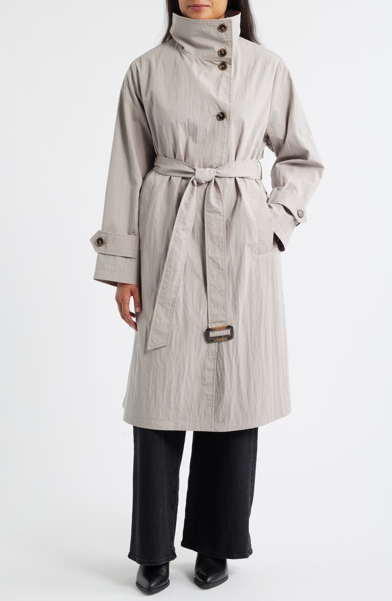 Bernardo Cotton Blend Trench Coat, Alternate, color, Ash