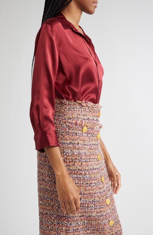 L Agence L'agence Dani Silk Charmeuse Blouse In Red