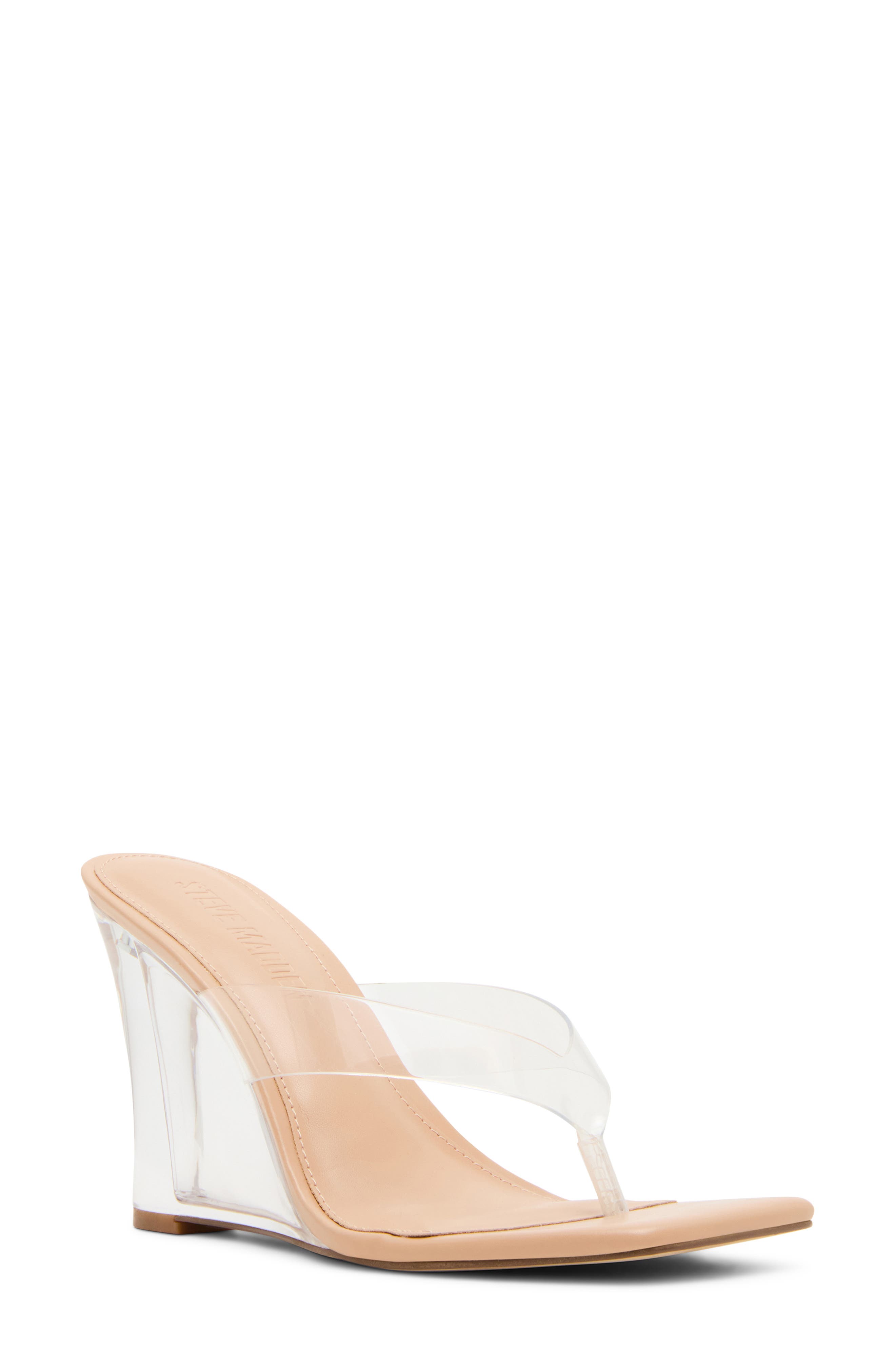 Katrine Wedge Flip Flop, Main, color, CLEAR