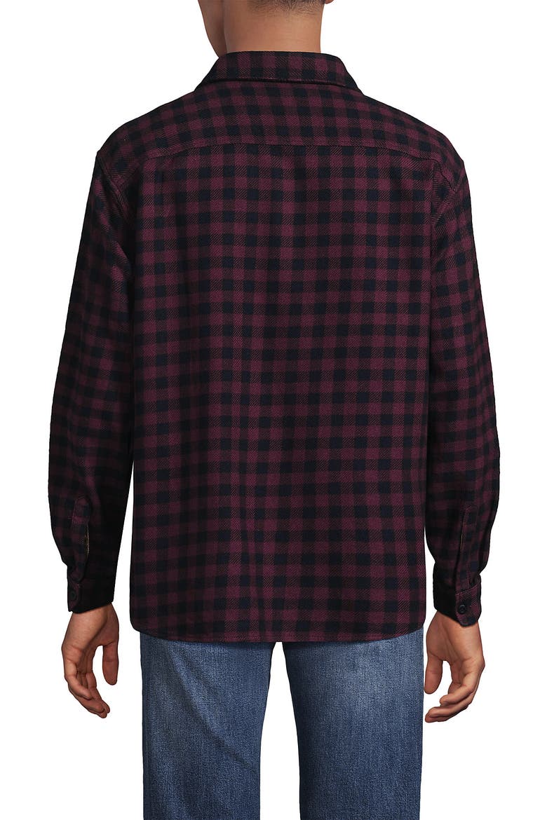 Authentic Flannel Shirt with Corduroy Collar, Alternate, color, Lush Burgundy Check