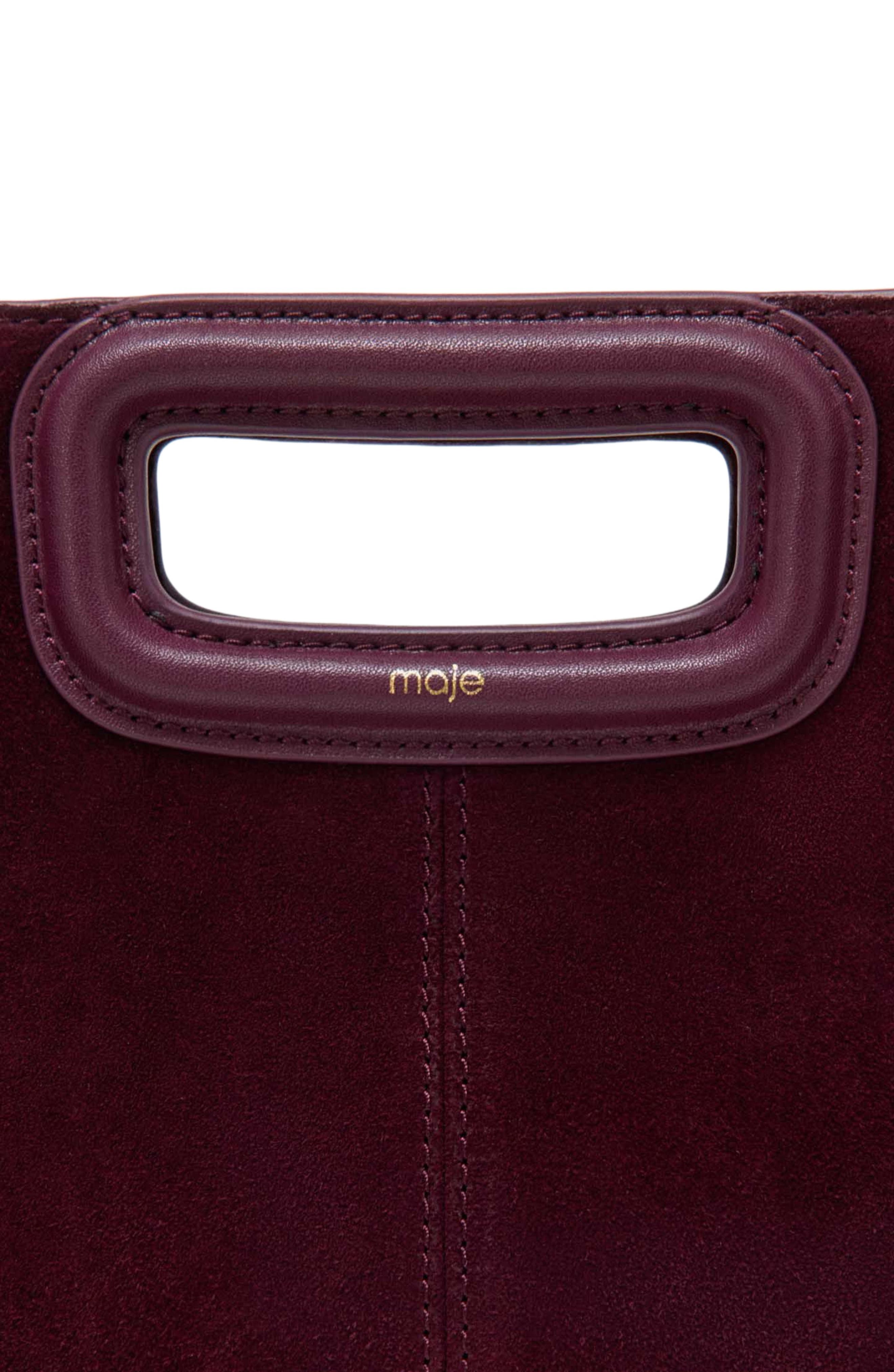 Suede M bag, Alternate, color, Eggplant