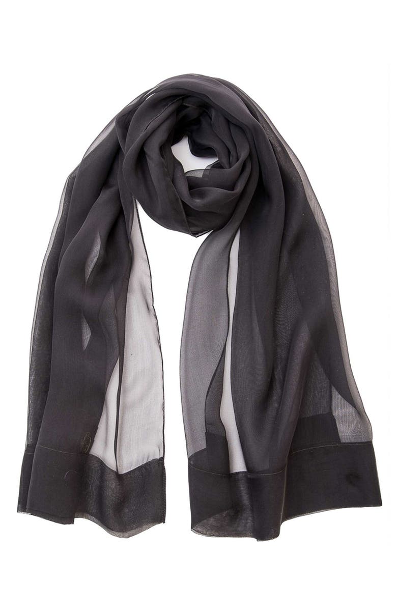 Elizabetta Carmen - Silk Scarf/Shawl for Women, Main, color, Black