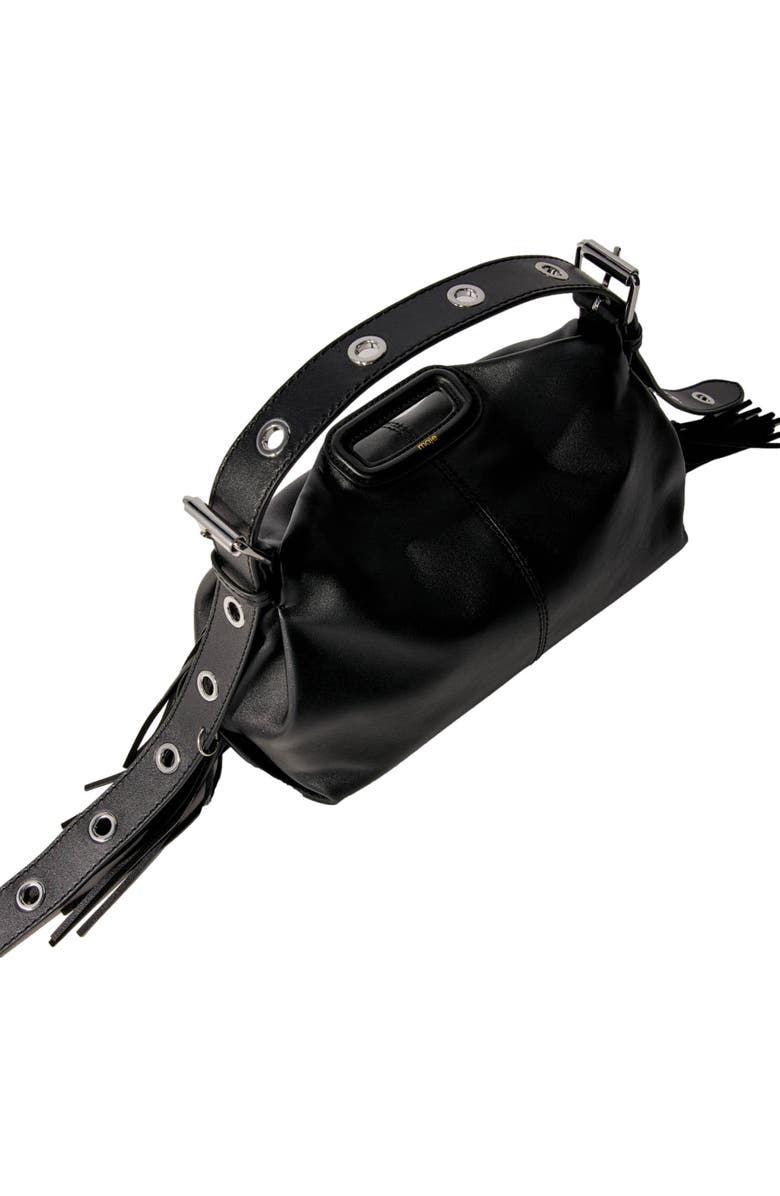maje Smooth leather Miss M bag, Alternate, color, Black