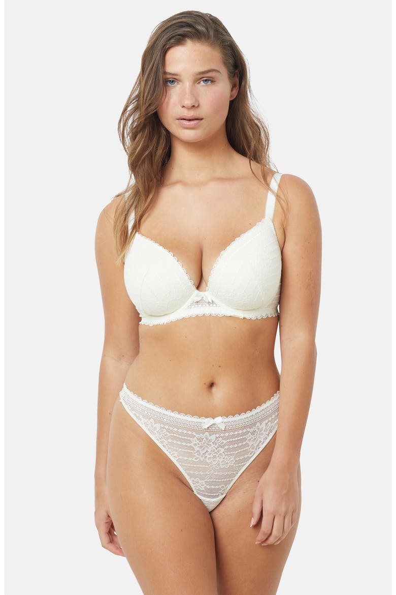 Panama Lace Thong, Alternate, color, ECRU
