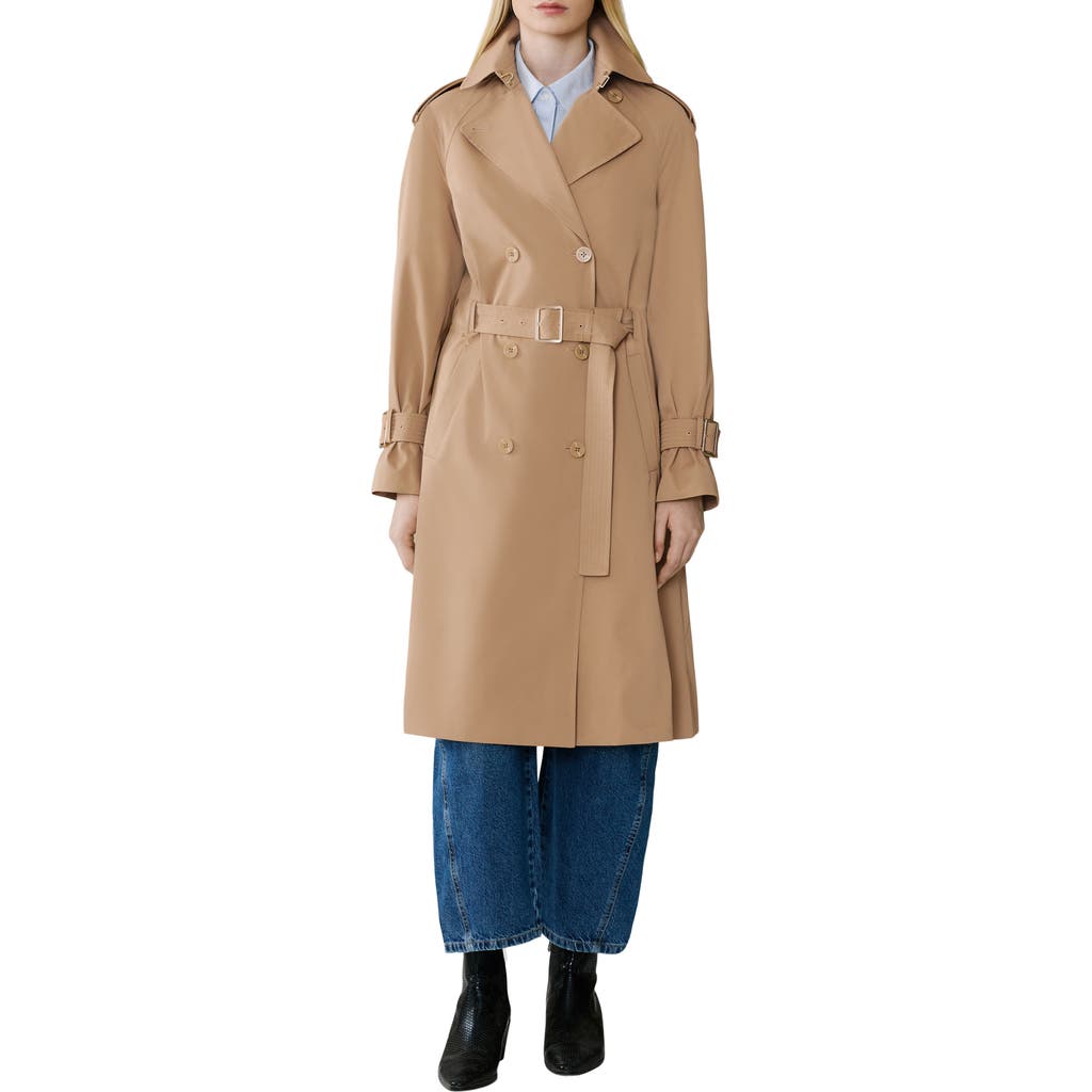 Soia & Kyo Becky Double Breasted Trench Coat In Neutral