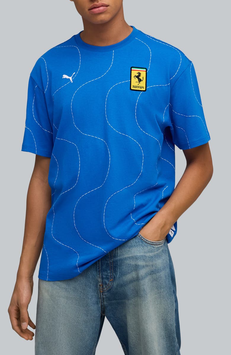 PUMA x Scuderia Ferrari Monza Cotton Graphic T-Shirt, Main, color, Puma Navy