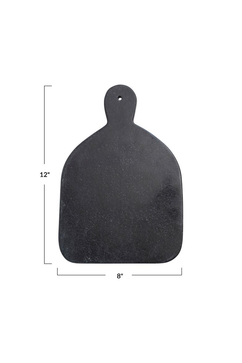 Wide Marble Cutting or Charcuterie Board with Handle, Black, Alternate, color, Black