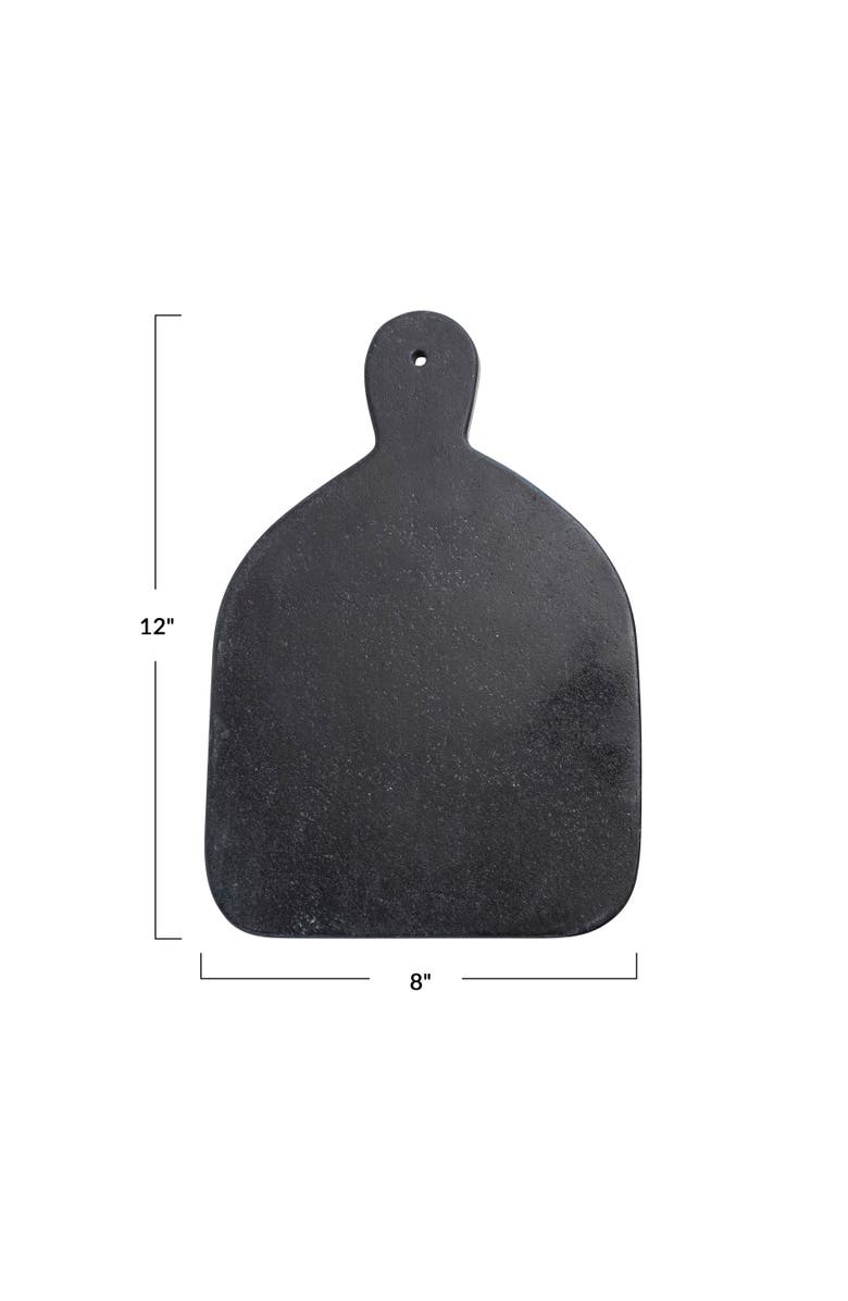 Storied Home Wide Marble Cutting or Charcuterie Board with Handle, Black, Alternate, color, Black