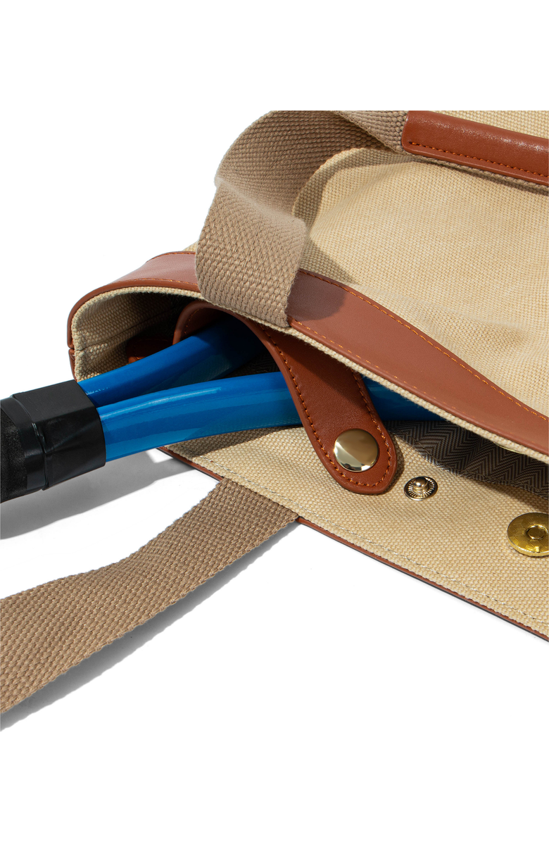 JURGI Everything Tote in Canvas and Leather, Alternate, color, Beige