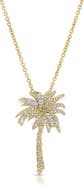Anita Ko Palm Tree 18k Gold Diamond Pendant Necklace