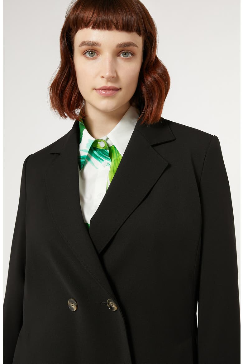 Zaino Virgin Wool Crepe Satin Blazer, Alternate, color, BLACK