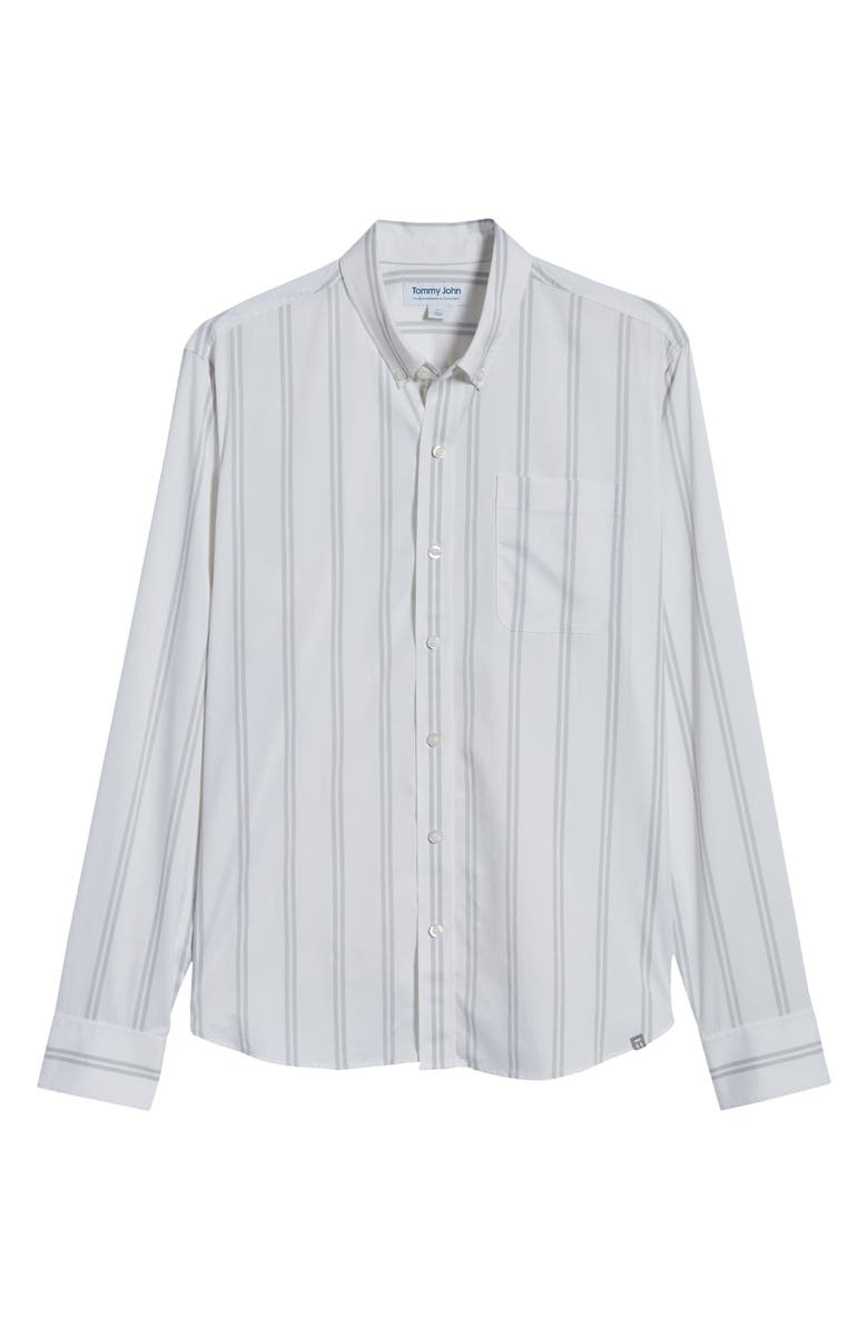 Tommy John Go Anywhere Stripe Button-Up Performance Shirt, Alternate, color, 