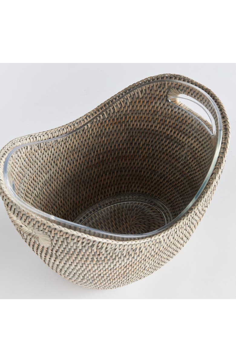 Napa Home & Garden Burma Rattan Beverage Tub Serving Basket, Alternate, color, Gray