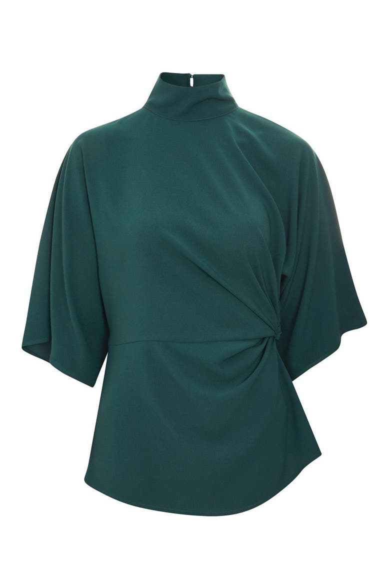 Origami Tuck Blouse, Alternate, color, FOREST