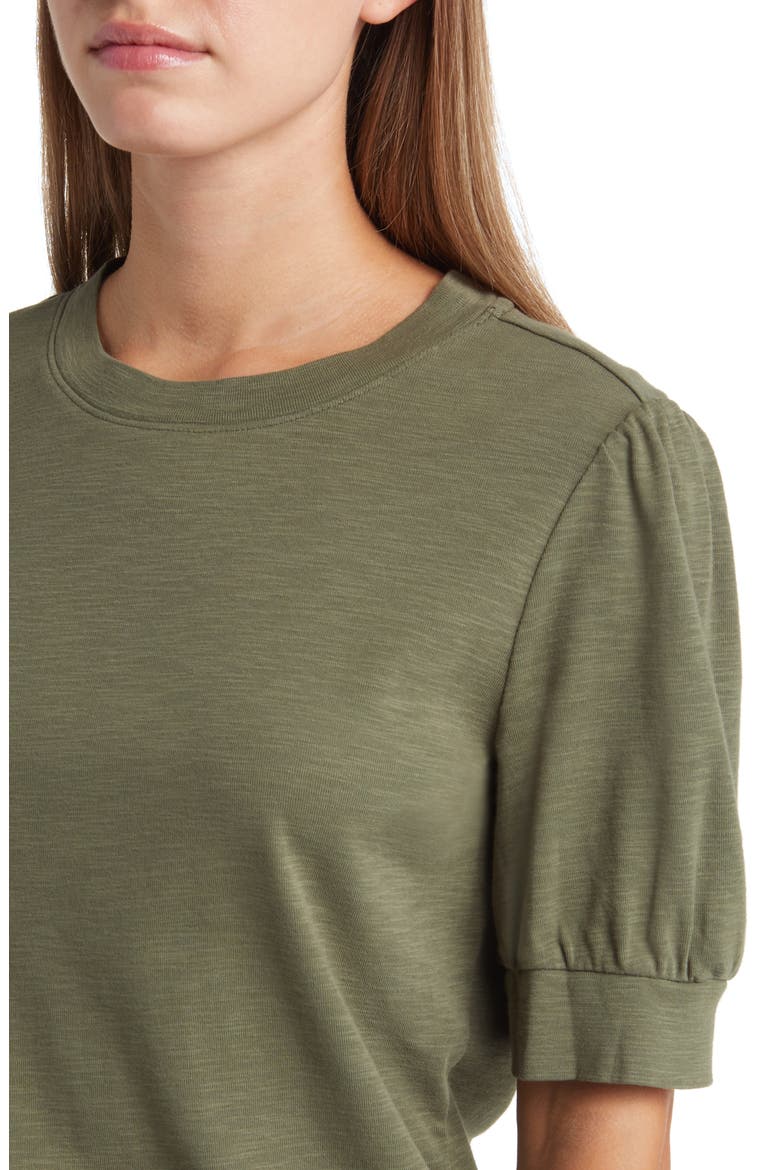 Ashby Isles Puff Sleeve Cotton Top, Alternate, color, PALM MOSS