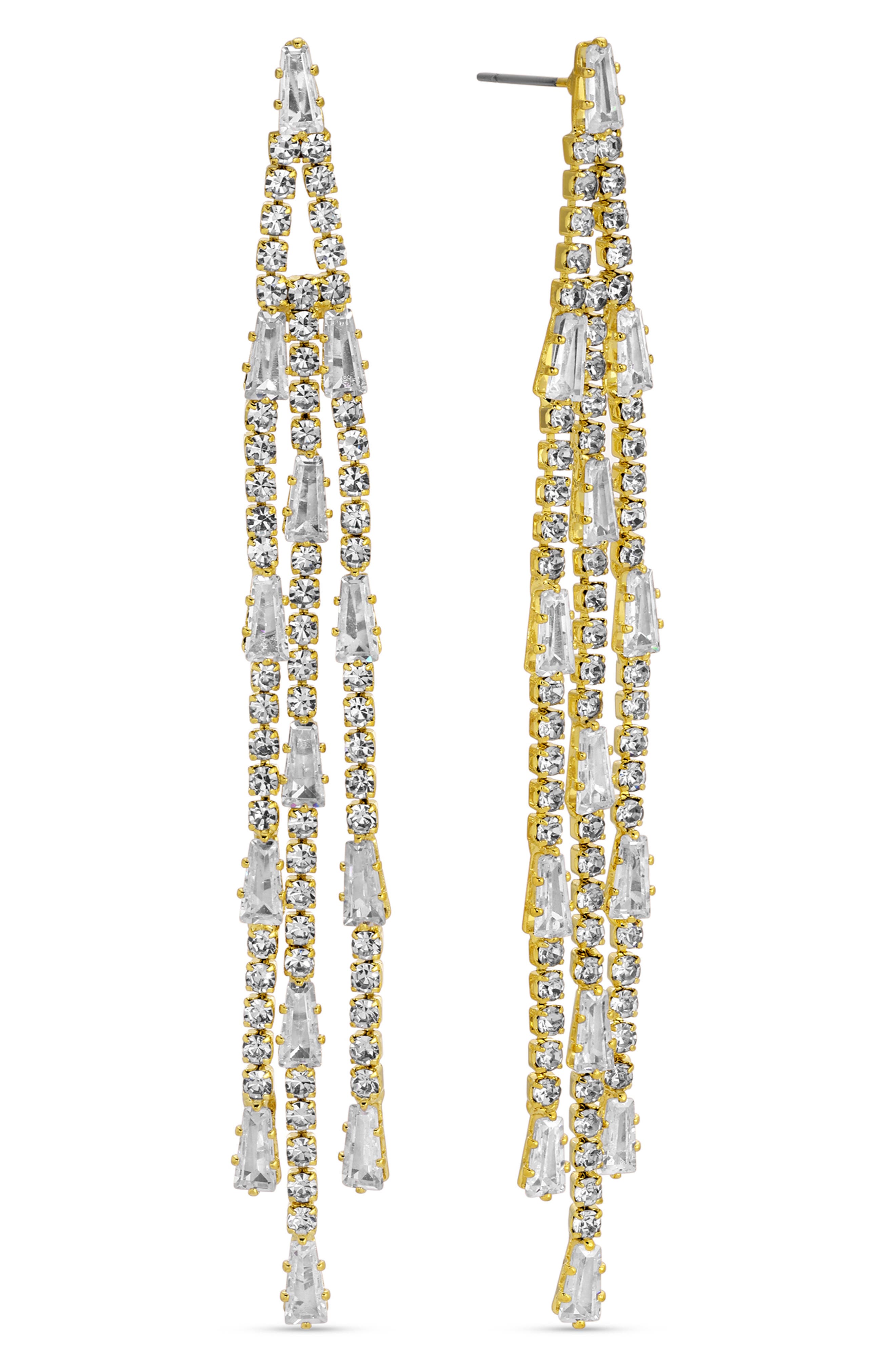 EYE CANDY LOS ANGELES Lily CZ Chain Drop Earrings