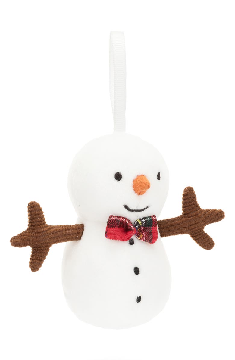 Jellycat Festive Folly Snowman Plush Ornament, Main, color,