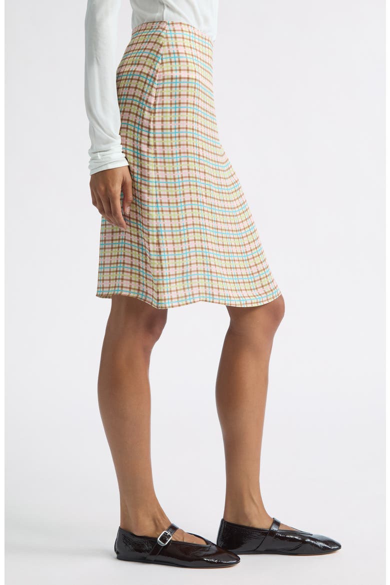 Colette Check Crepe Skirt, Alternate, color, PINK MULTI