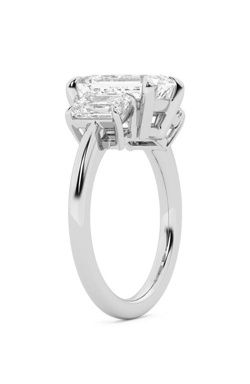 Everyday By Hautecarat Emerald-cut Lab Grown Diamond 3-stone Engagement Ring In 14k White Gold