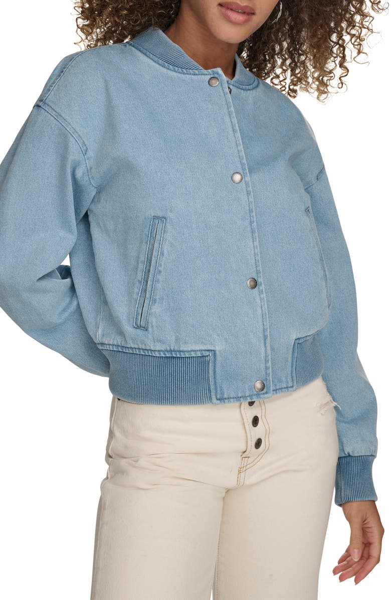 Levi's<sup>®</sup> Denim Crop Bomber Jacket, Main, color,