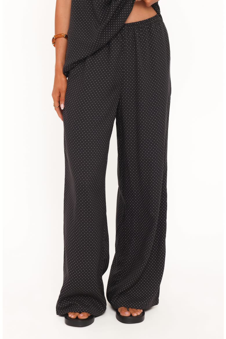 Lexi Elastic Waist Wide Leg Pants, Main, color, BLACK POLKADOT