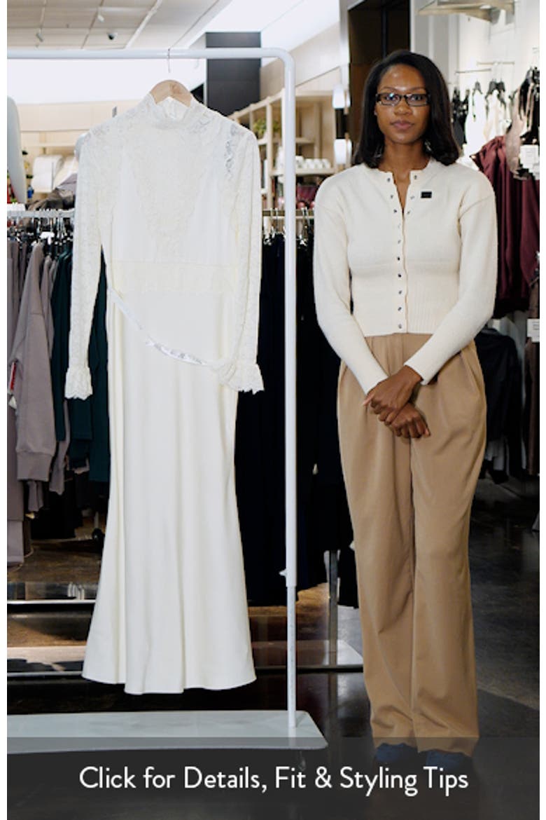 Margot Lace Inset Long Sleeve Gown video