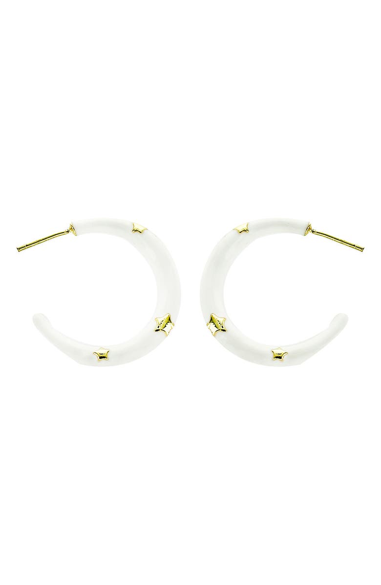 Panacea Star Enamel Hoop Earrings, Main, color, 