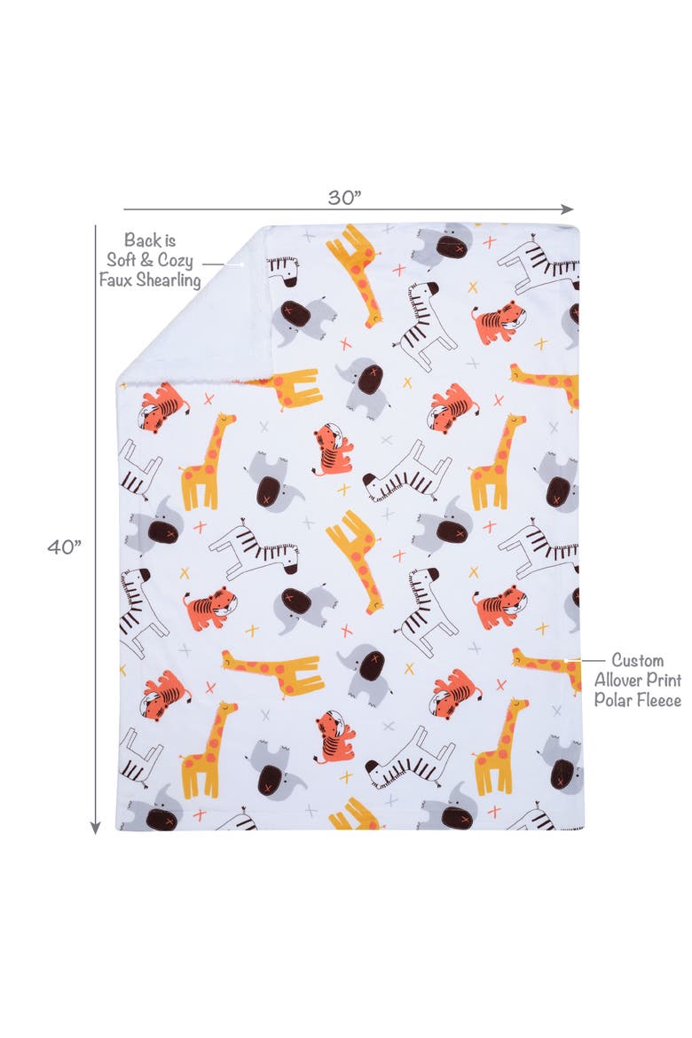 Lollipop Jungle Fleece Baby Blanket, Alternate, color, White