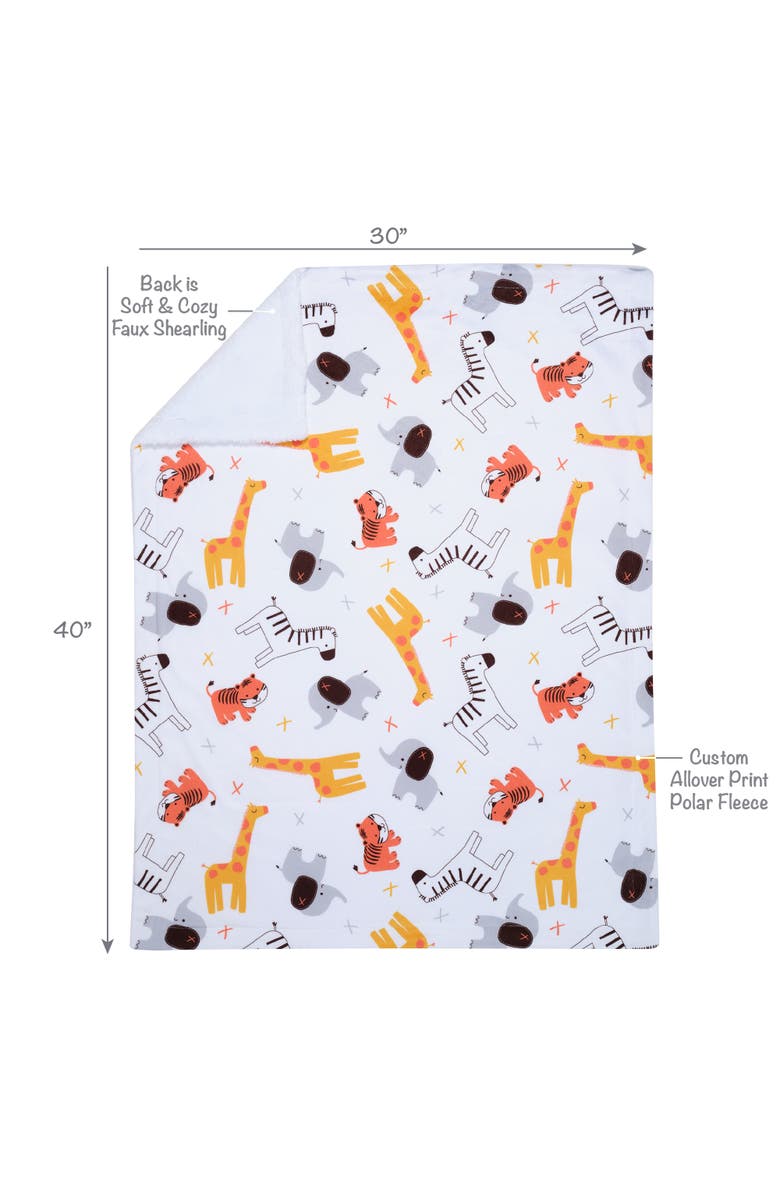 Bedtime Originals Lollipop Jungle Fleece Baby Blanket, Alternate, color, White