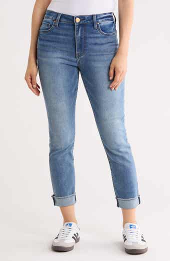 KUT from the Kloth Frayed Crop Slim Straight Leg Jeans