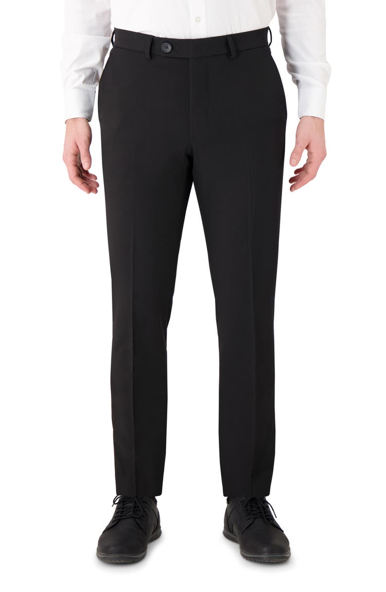 Victor Emmanuel Vince Performance Dress Pants, Main, color, Black