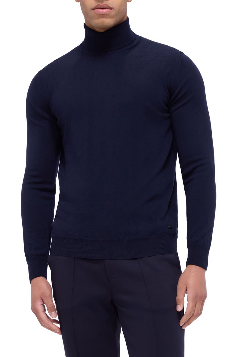 Sawyer Merino Wool Turtleneck Sweater, Main, color, NAVY