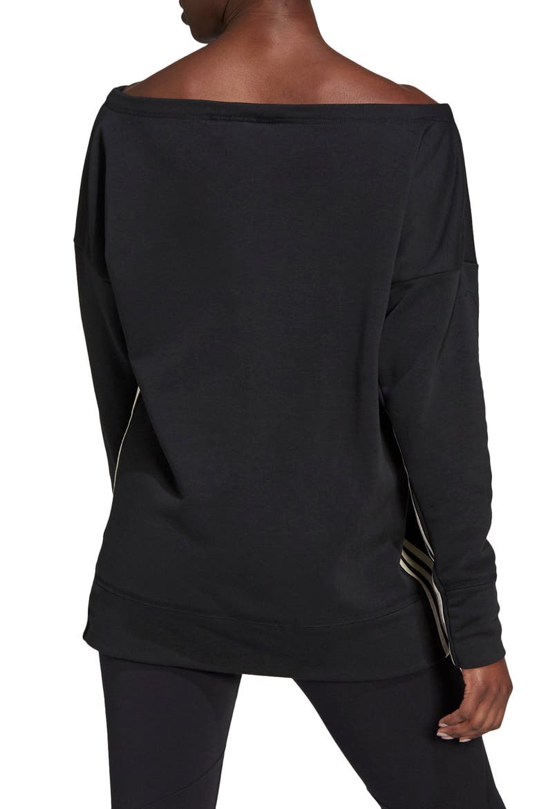 Recco Wide Neck Sweatshirt, Alternate, color, BLACK