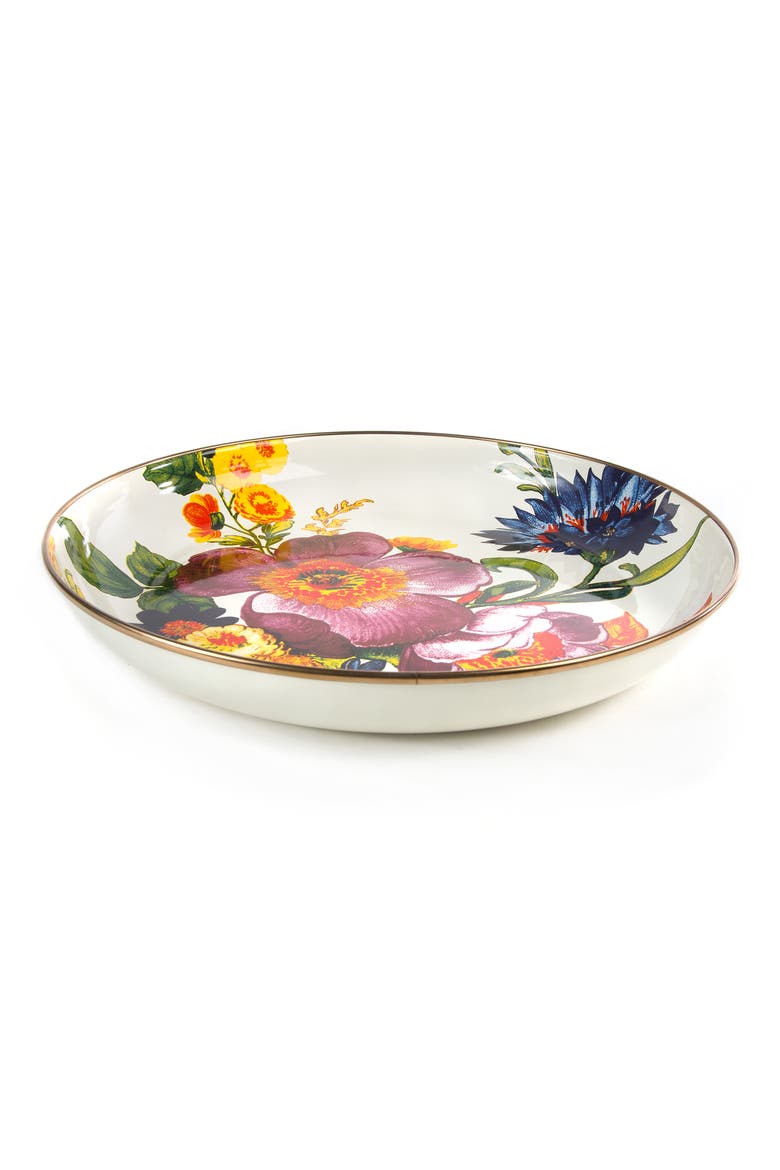 Flower Market Enameled Steel Abundant Bowl, Main, color, WHITE MULTI